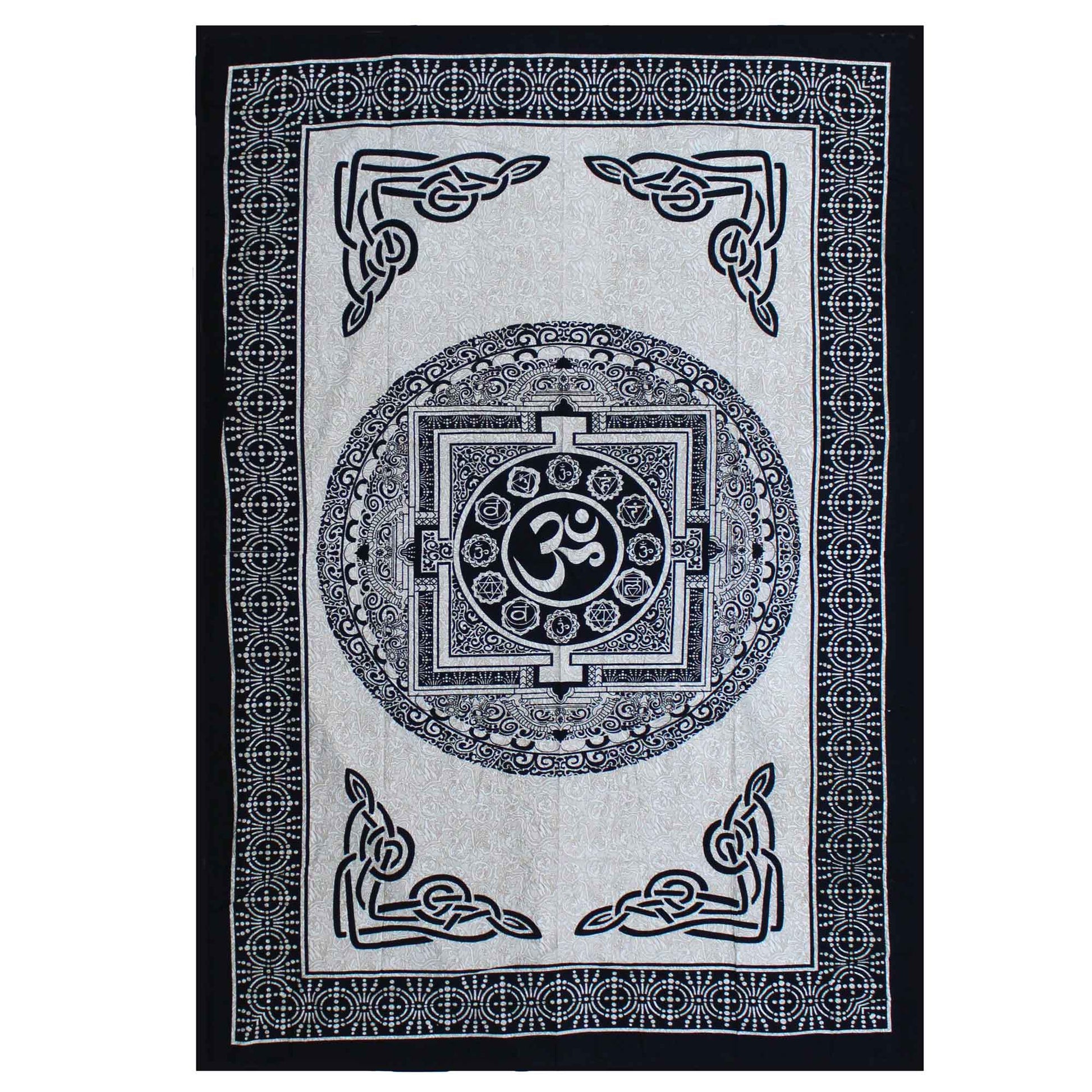 Mono OM Mandala Single Cotton Bedspread - Alchem Soul