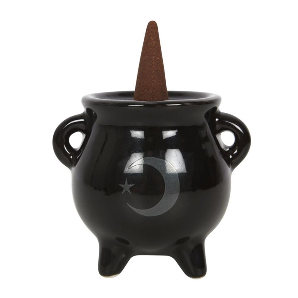 Mystical Moon Cauldron Ceramic Incense Holder - Alchem Soul