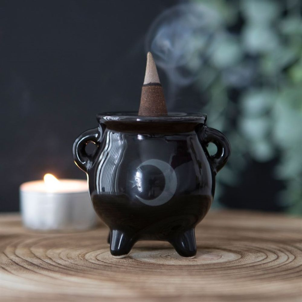 Mystical Moon Cauldron Ceramic Incense Holder - Alchem Soul