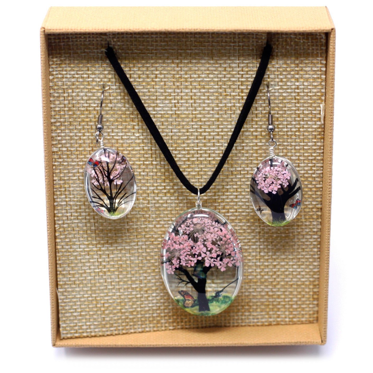 Pressed Flowers - Pink Jewellery Set - Alchem Soul