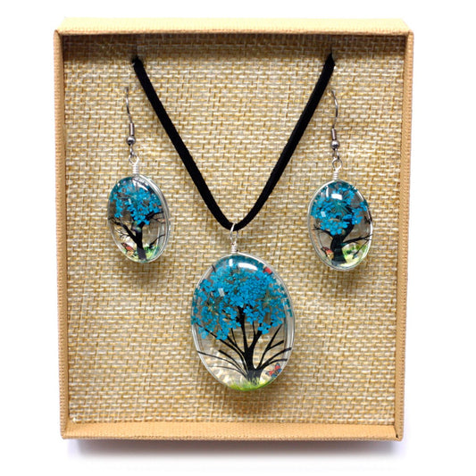 Pressed Flowers - Tree of Life set - Teal - Alchem Soul