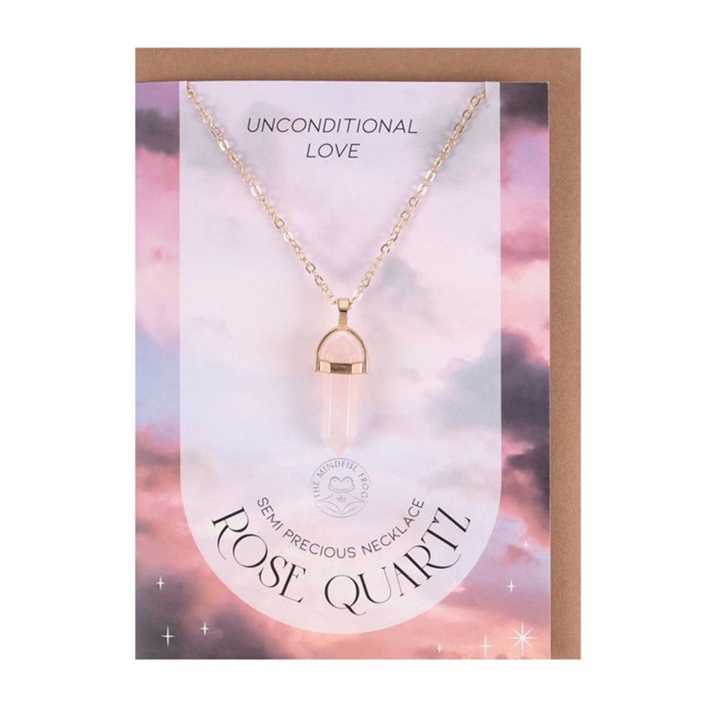 Rose Quartz Crystal Necklace Card - Alchem Soul