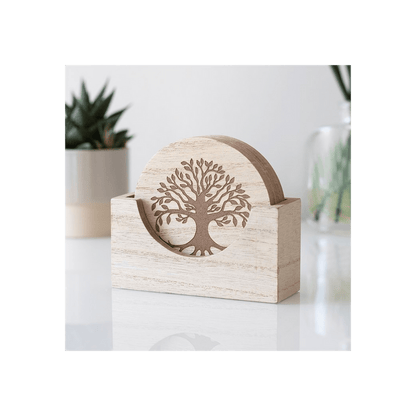 Set of 4 Tree of Life Engraved Coasters - Alchem Soul