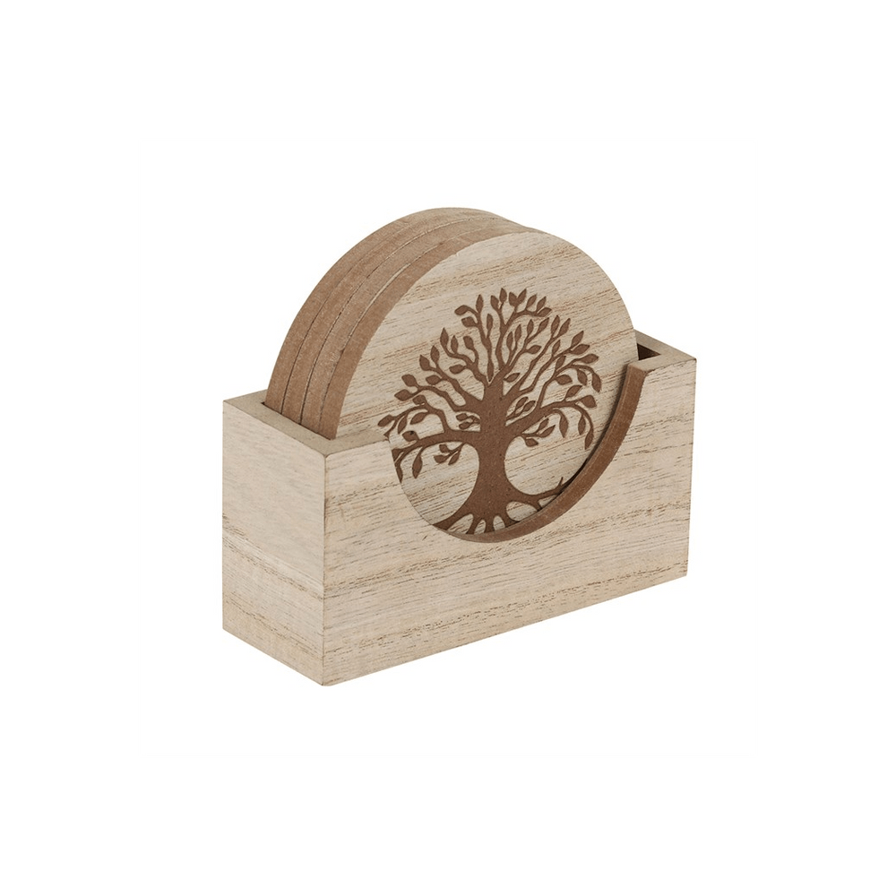 Set of 4 Tree of Life Engraved Coasters - Alchem Soul