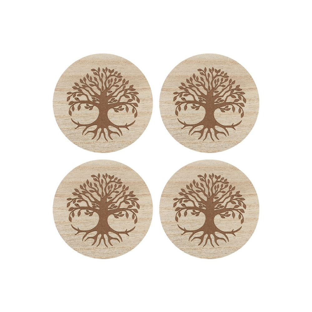 Set of 4 Tree of Life Engraved Coasters - Alchem Soul