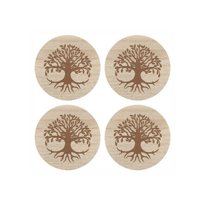 Set of 4 Tree of Life Engraved Coasters - Alchem Soul