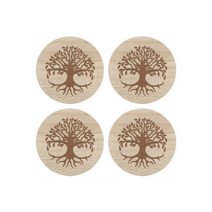 Set of 4 Tree of Life Engraved Coasters - Alchem Soul