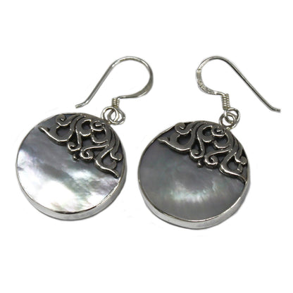 Shell & Silver Earrings - Classic Disc - MOP - Alchem Soul