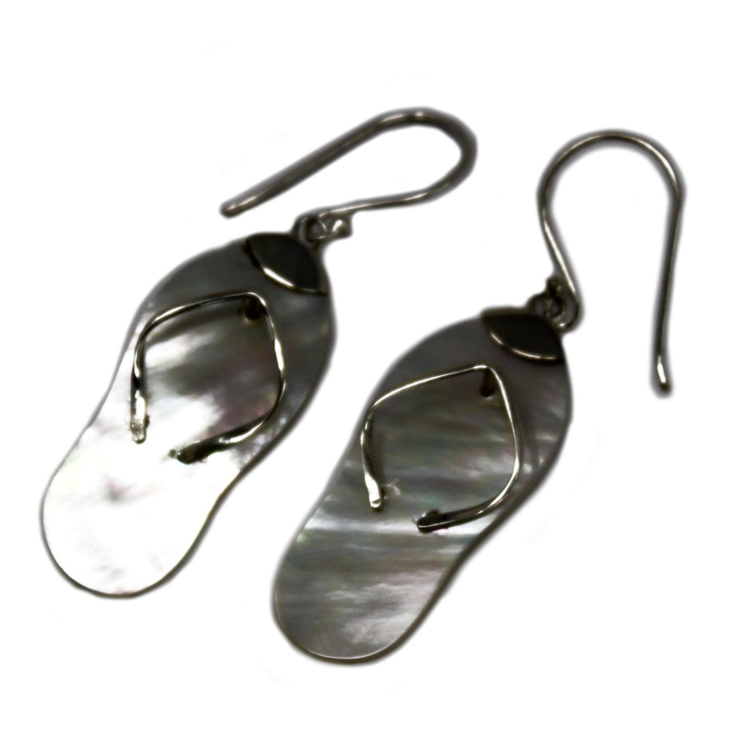 Shell & Silver Earrings - Flip - flops - MOP - Alchem Soul