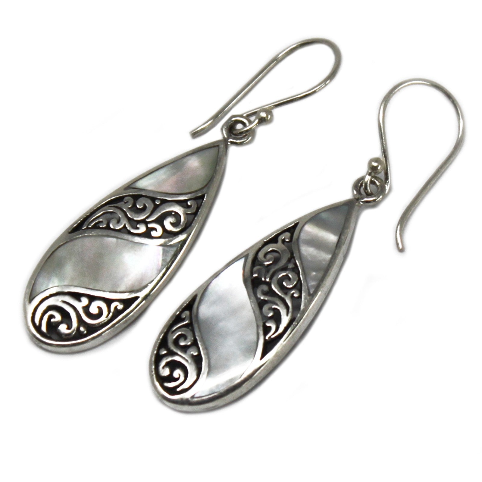 Shell & Silver Earrings - Teardrop - MOP - Alchem Soul