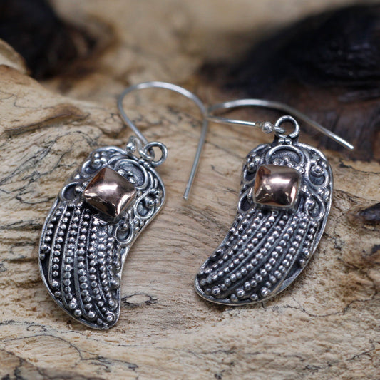 Silver & Gold Earring - Angel Wings - Alchem Soul