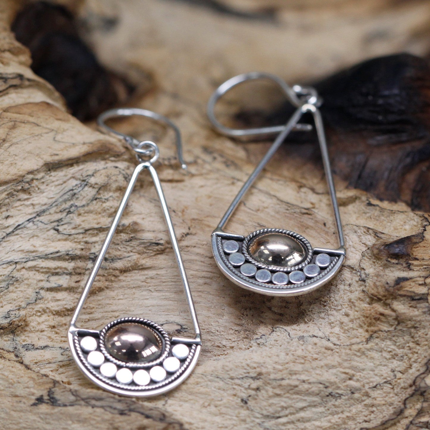 Silver & Gold Earring - Luna Balance - Alchem Soul