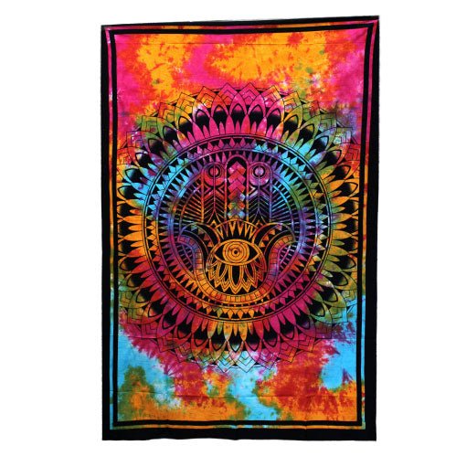 Single Cotton Bedspread + Wall Hanging - Hamsa - Alchem Soul