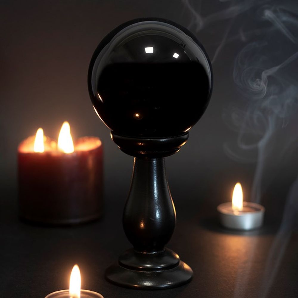 Small Black Crystal Ball on Stand - Alchem Soul