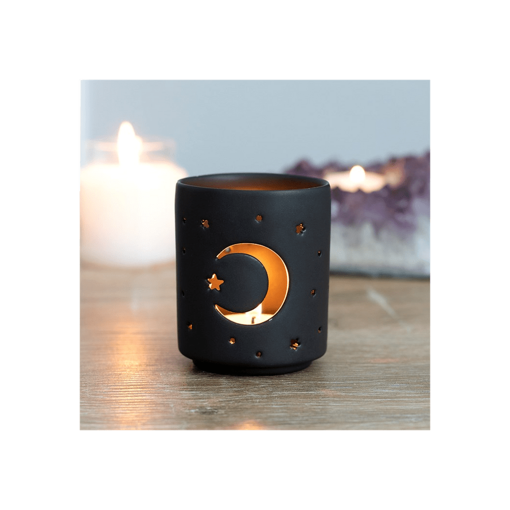 Small Black Mystical Tealight Holder - Alchem Soul