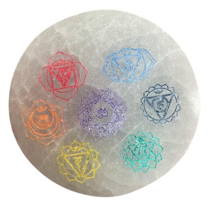 Small Charging Plate 8cm - Chakra Design - colour - Alchem Soul