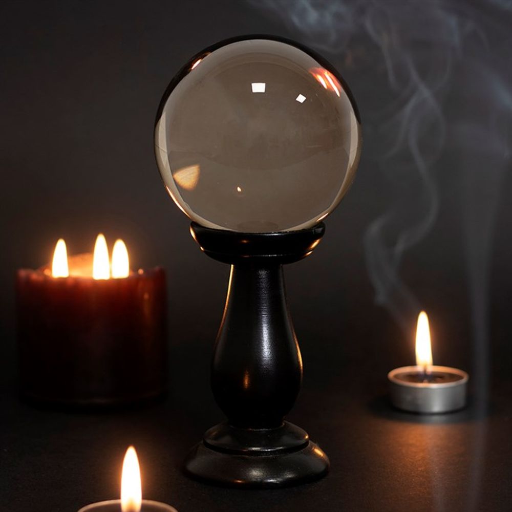 Small Smoke Grey Crystal Ball on Stand - Alchem Soul