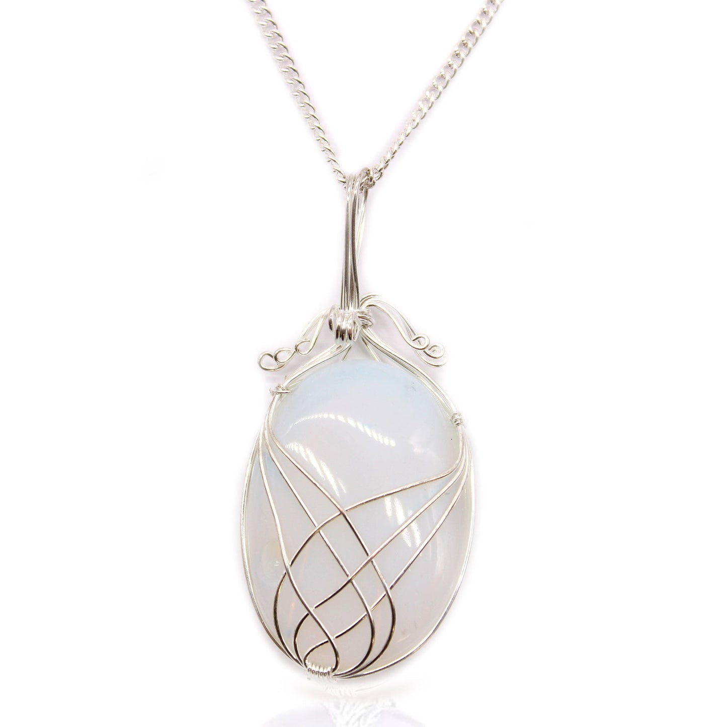 Swirl Wrapped Gemstone Necklace - Opalite - Alchem Soul