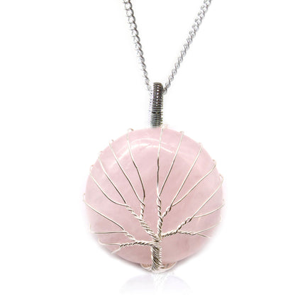 Tree of Life Gemstone Necklace - Rose Quartz - Alchem Soul