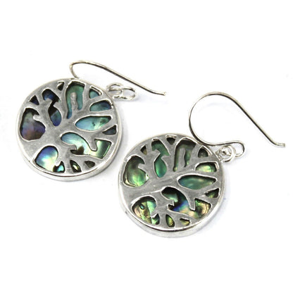 Tree of Life Silver Earrings 15mm - Abalone - Alchem Soul