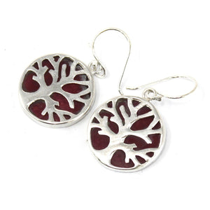 Tree of Life Silver Earrings 15mm - Coral Effect - Alchem Soul