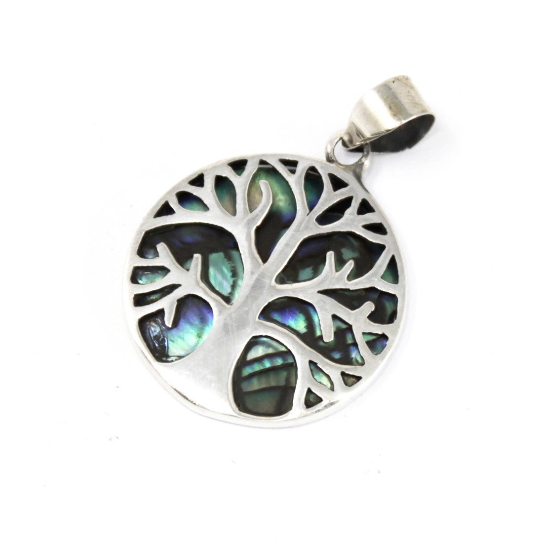 Tree of Life Silver Pendant 22mm - Abalone - Alchem Soul