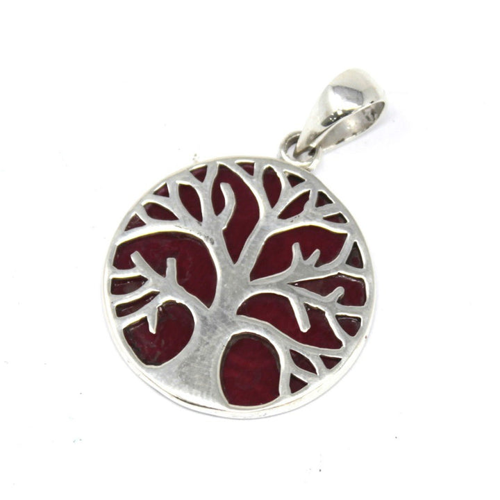Tree of Life Silver Pendant 22mm - Coral Effect - Alchem Soul