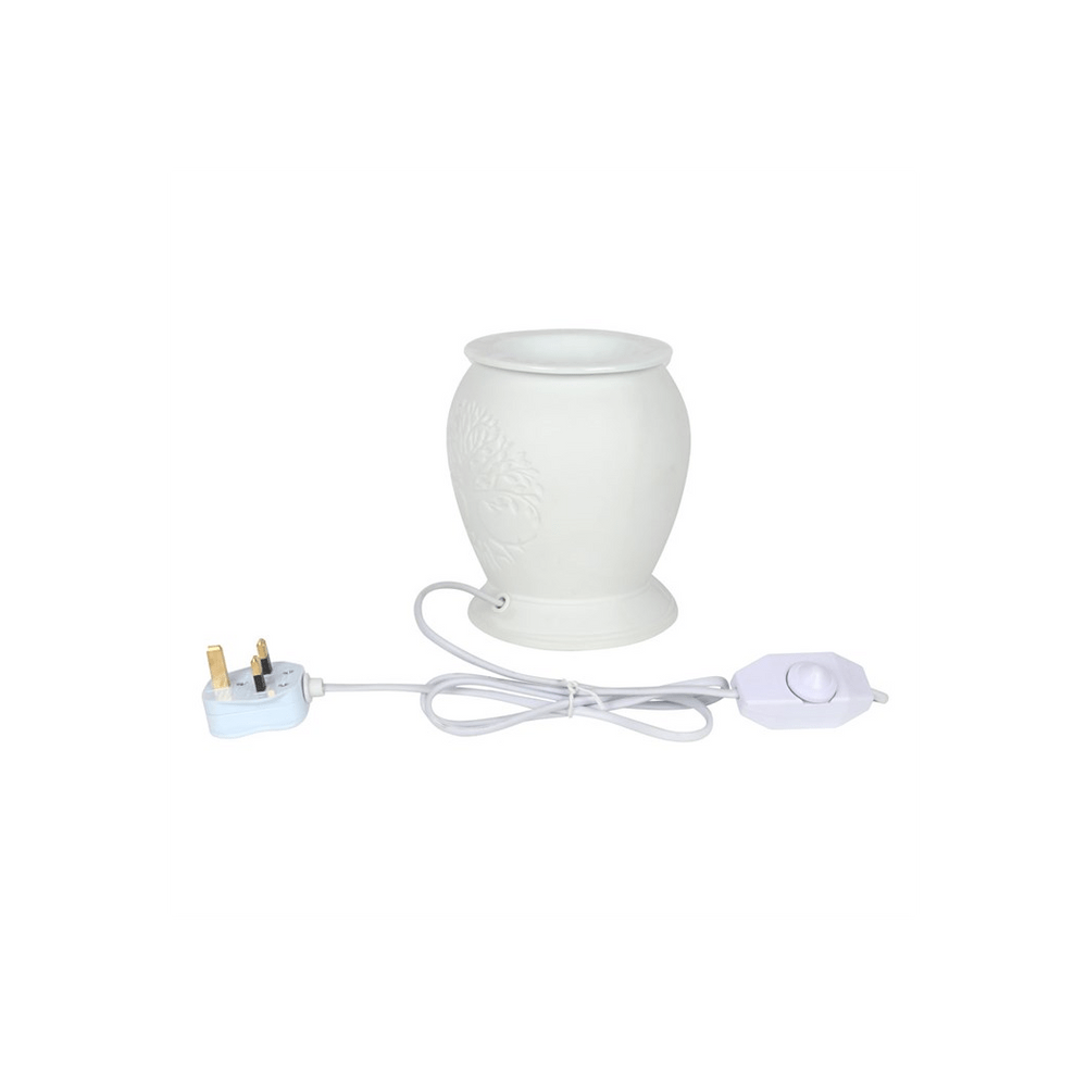 Tree of Life White Ceramic Electric Oil Burner - Alchem Soul