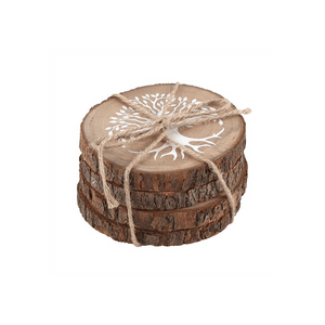 Tree of Life Wood Slice Coaster Set - Alchem Soul