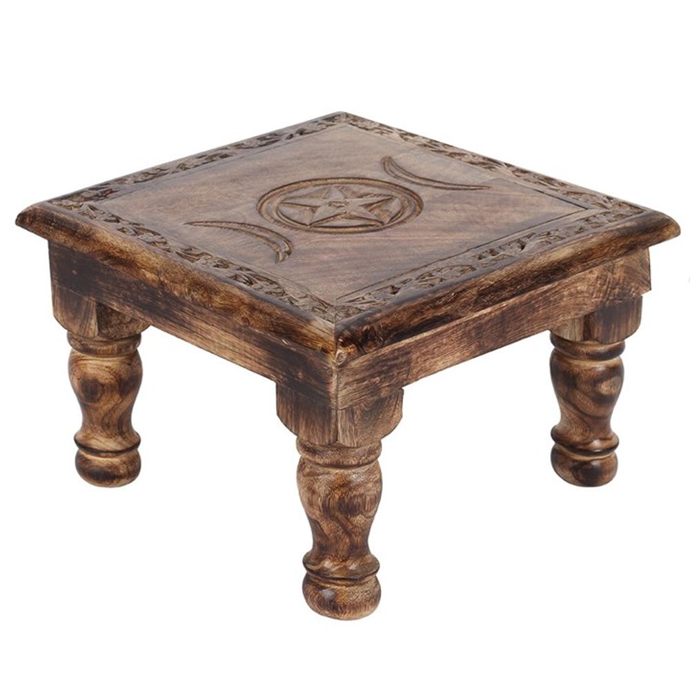 Triple Moon Altar Table with Detailed Border - Alchem Soul