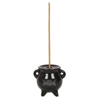 Triple Moon Cauldron Ceramic Incense Holder - Alchem Soul