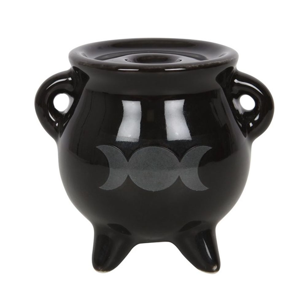 Triple Moon Cauldron Ceramic Incense Holder - Alchem Soul