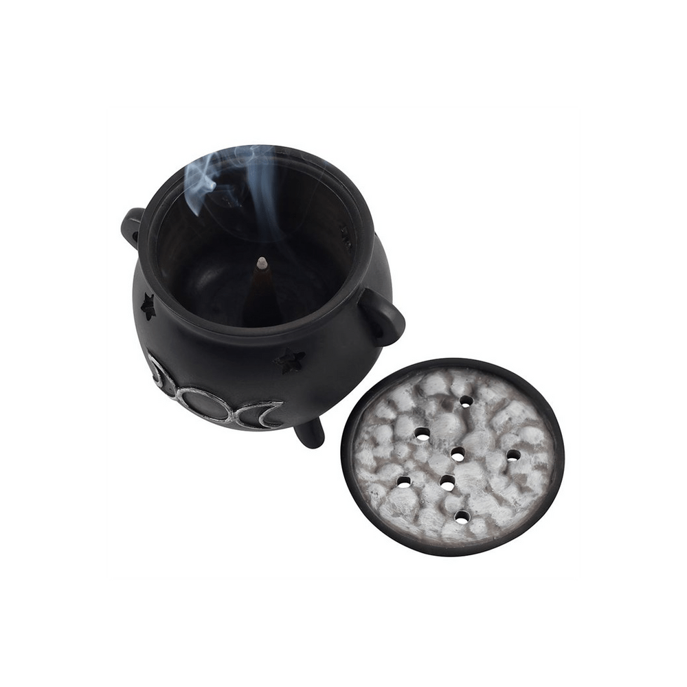 Triple Moon Cauldron Incense Cone Holder - Alchem Soul