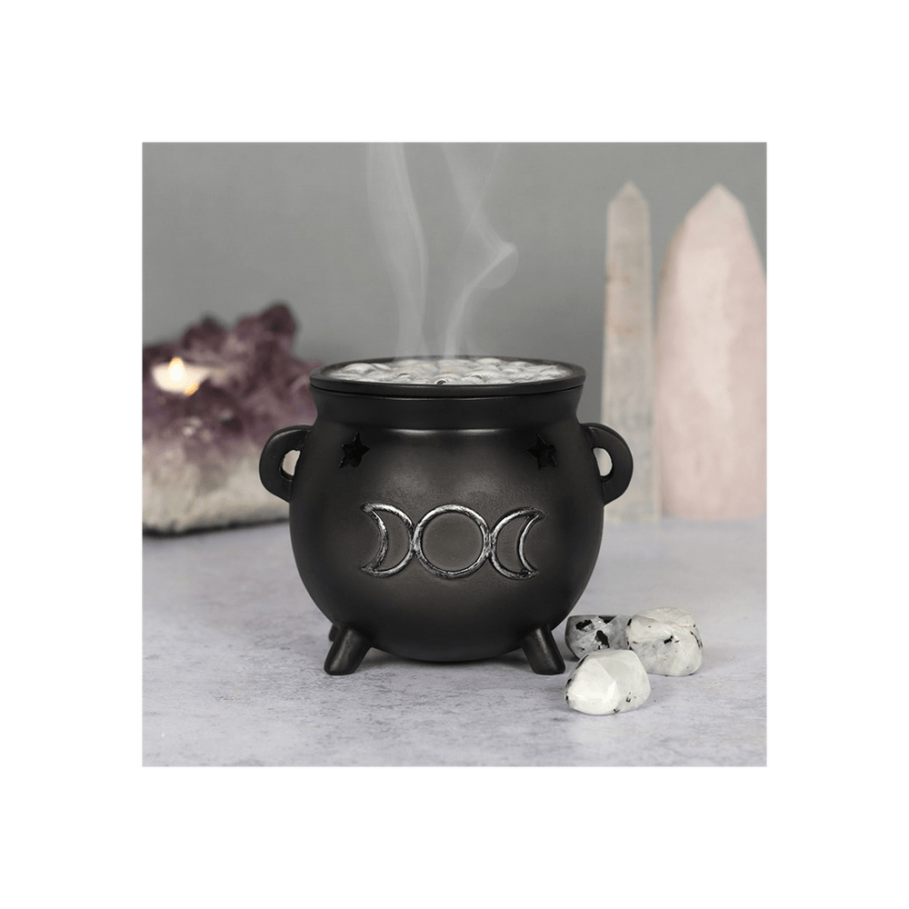 Triple Moon Cauldron Incense Cone Holder - Alchem Soul