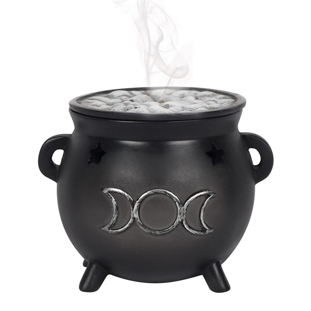 Triple Moon Cauldron Incense Cone Holder - Alchem Soul