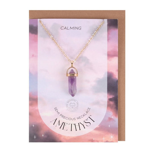 Amethyst Crystal Necklace Card Unearth the Power - thesoulmindspirit