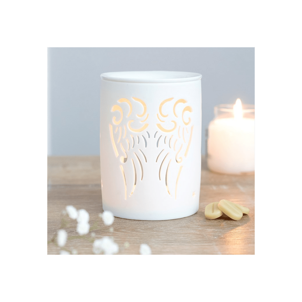 White Angel Wings Cut Out Oil Burner - Alchem Soul