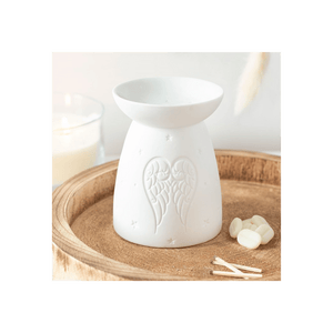 White Ceramic Angel Wings Oil Burner - Alchem Soul
