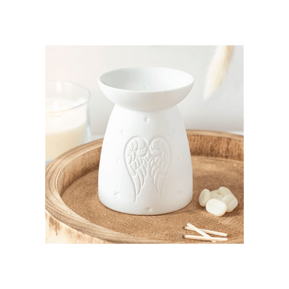 White Ceramic Angel Wings Oil Burner - Alchem Soul