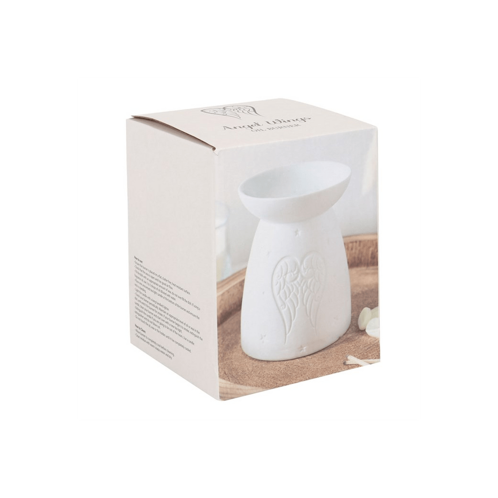 White Ceramic Angel Wings Oil Burner - Alchem Soul