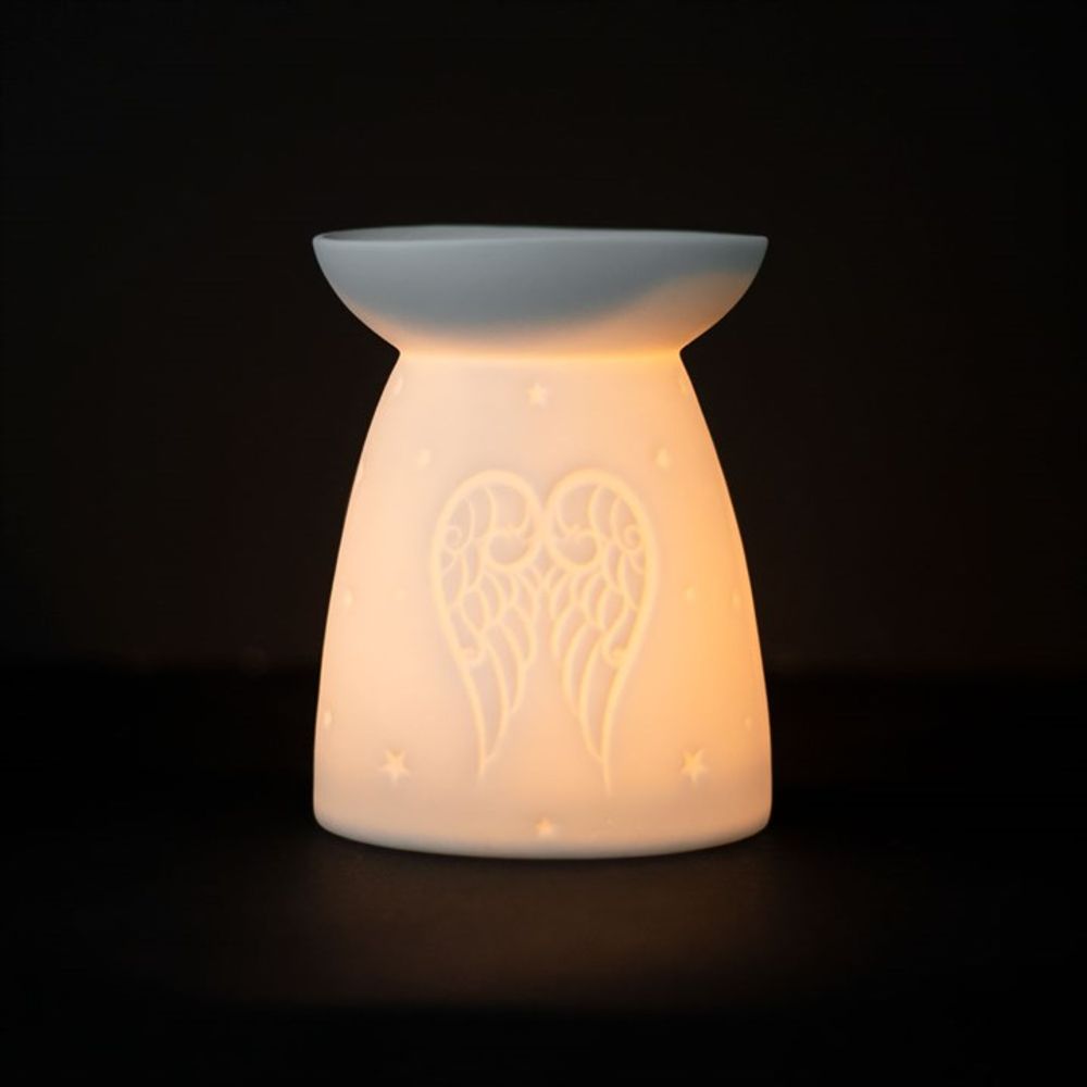 White Ceramic Angel Wings Oil Burner - Alchem Soul