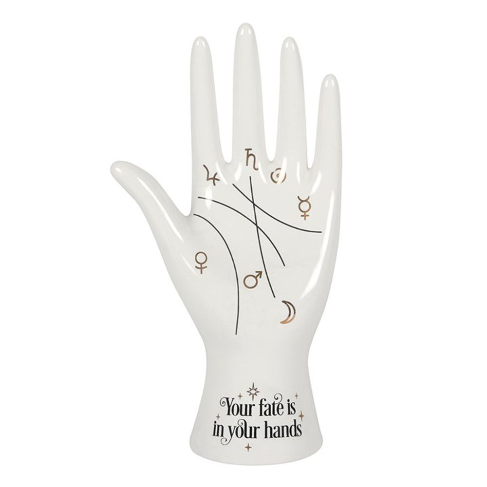 White Ceramic Palmistry Hand Ornament - Alchem Soul