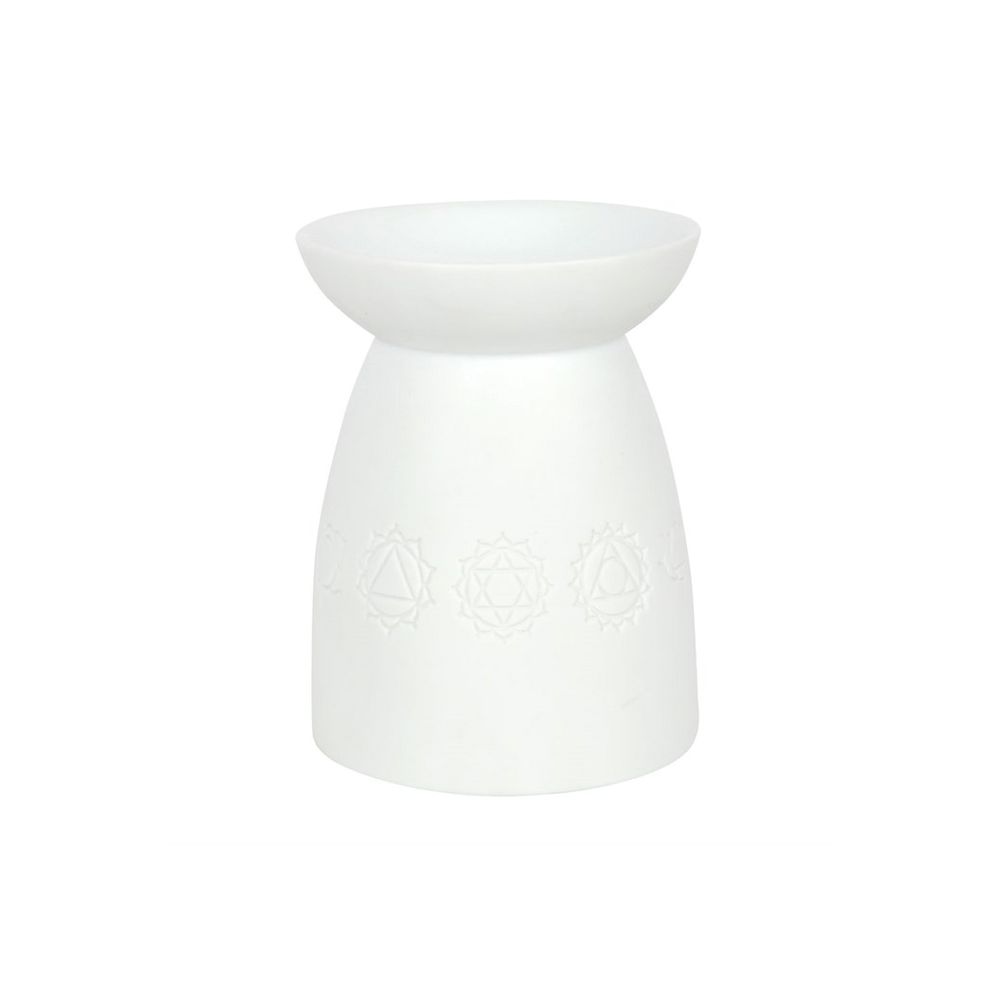 White Ceramic Seven Chakra Oil Burner - Alchem Soul