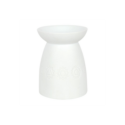 White Ceramic Seven Chakra Oil Burner - Alchem Soul