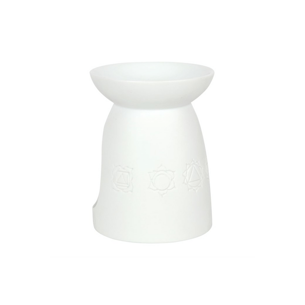 White Ceramic Seven Chakra Oil Burner - Alchem Soul