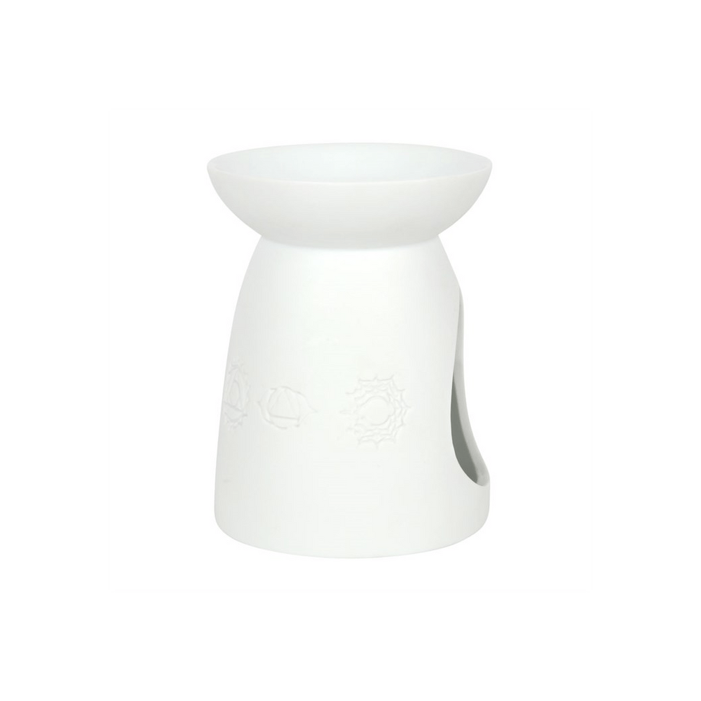 White Ceramic Seven Chakra Oil Burner - Alchem Soul