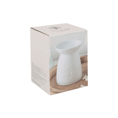 White Ceramic Tree of Life Oil Burner - Alchem Soul