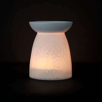 White Ceramic Tree of Life Oil Burner - Alchem Soul