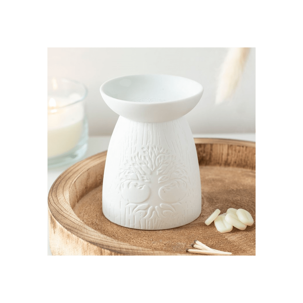 White Ceramic Tree of Life Oil Burner - Alchem Soul