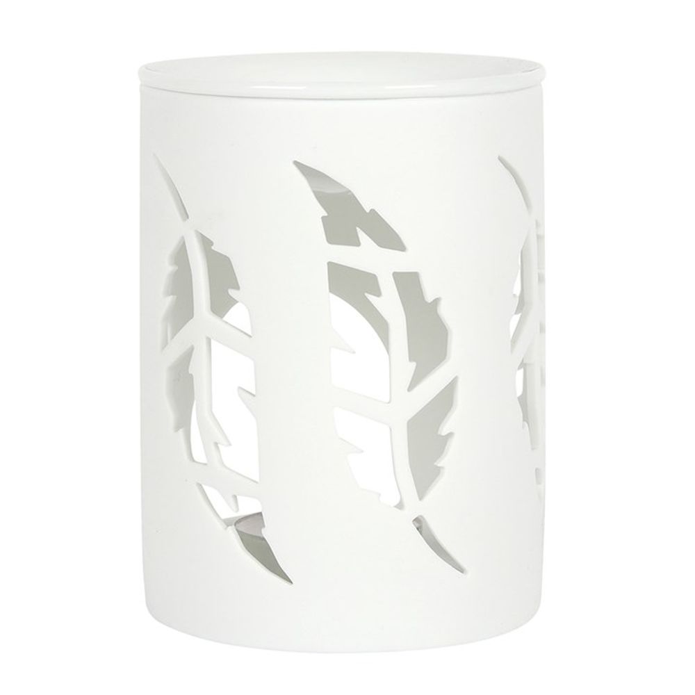 White Feather Cut Out Oil Burner - Alchem Soul